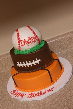 Boys Sports Theme Birthday Cake