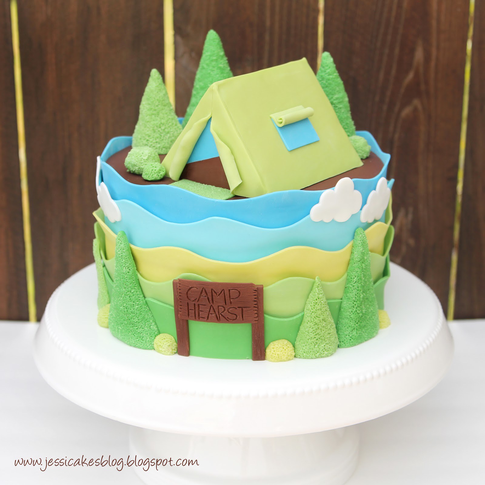 Camping Baby Shower Cake