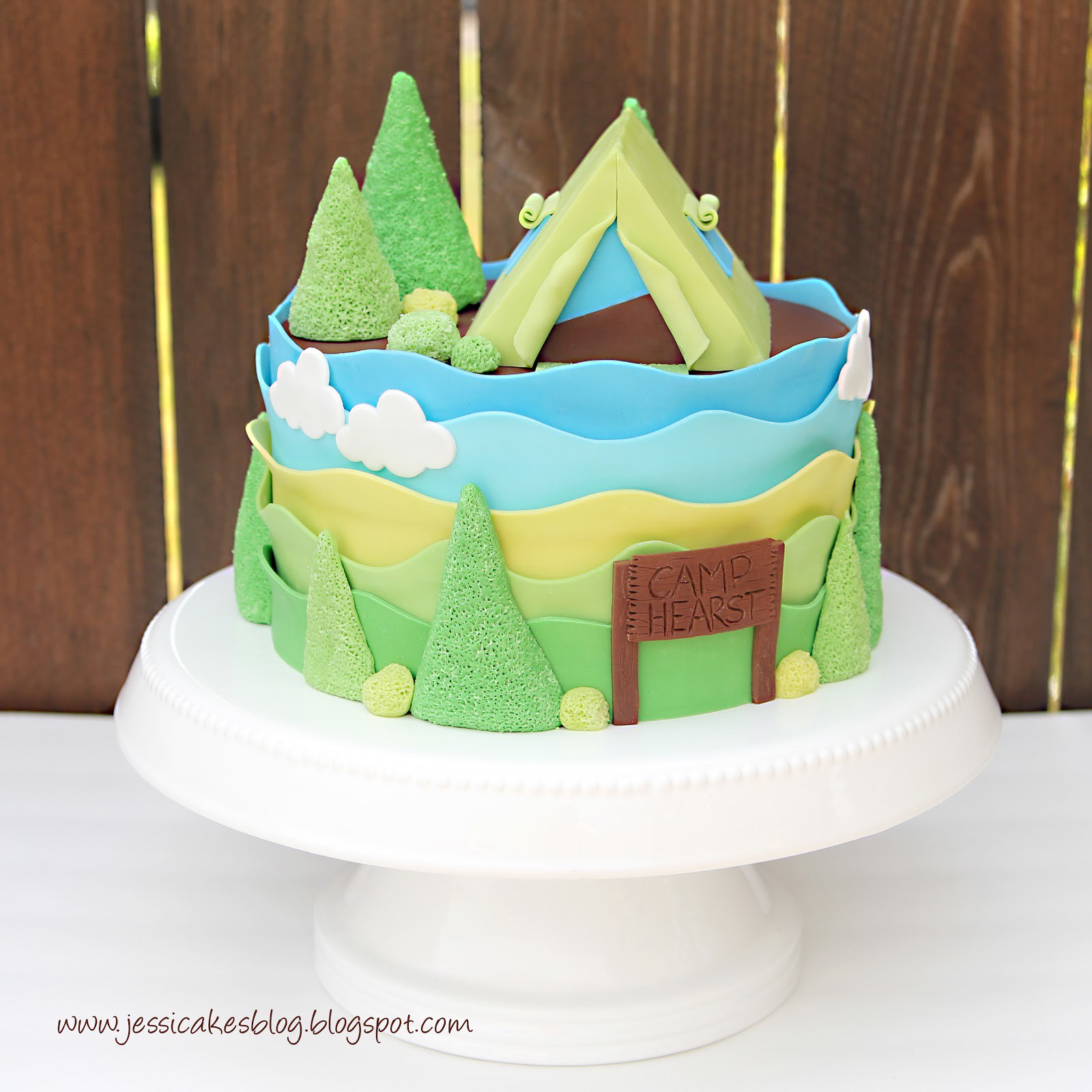 Camping Baby Shower Cake