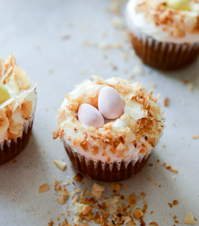 Carrot Coconut Cupcakes with Cream Cheese Frosting