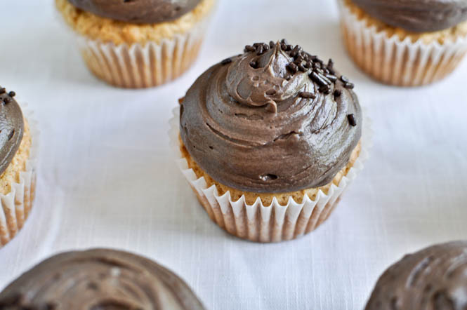 Chocolate Cupcakes with Peanut Butter Frosting