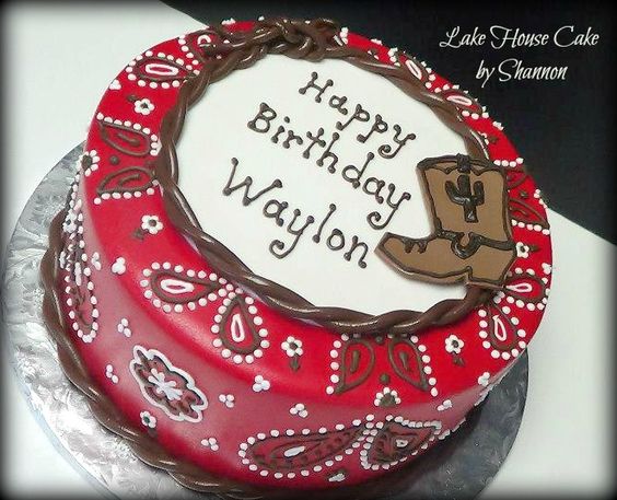 Cowboy Boot Cake with Bandana