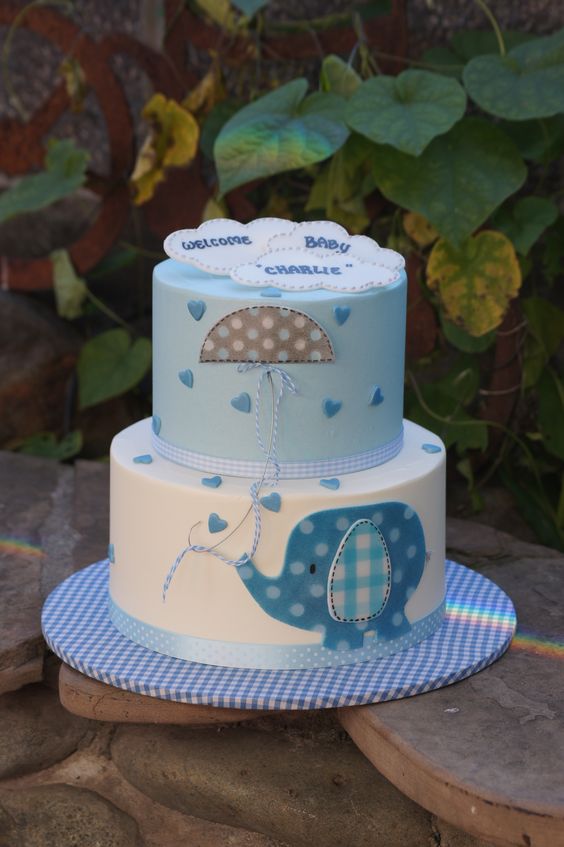 Elephant Baby Shower Cake