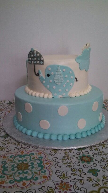 Elephant Themed Baby Shower Cake