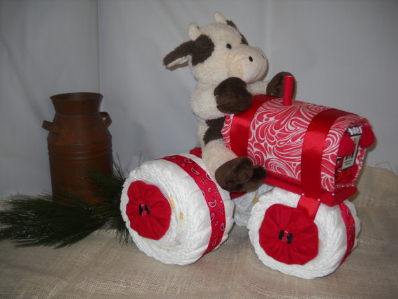 Farmall Tractor Diaper Cake