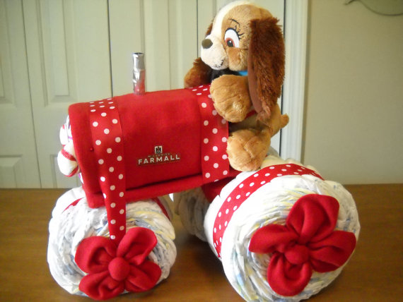 Farmall Tractor Diaper Cake