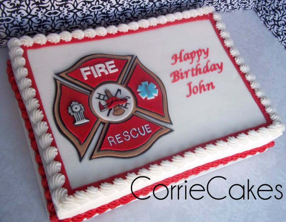 Firefighter Birthday Sheet Cake