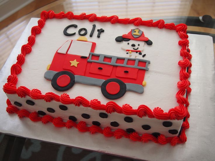 Firefighter Birthday Sheet Cake