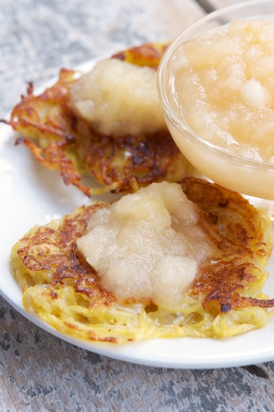 German Potato Pancakes with Applesauce