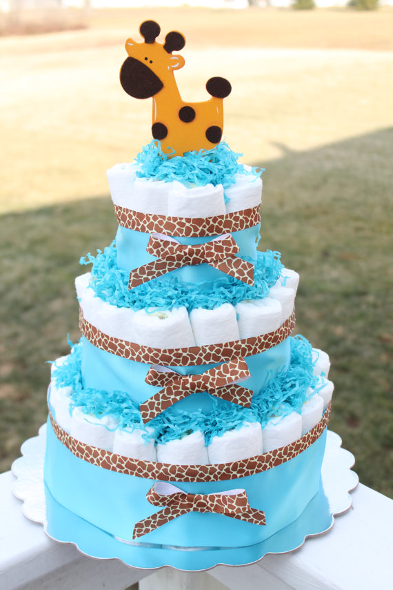 Giraffe Baby Shower Diaper Cake