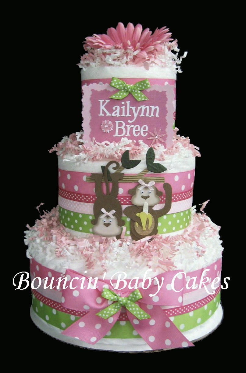 10 Photos of Personalized Monkey Diaper Cakes