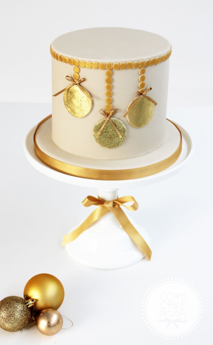 Gold Leaf Christmas Cake