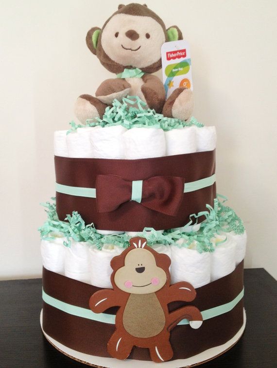 Green and Brown Baby Shower Cake