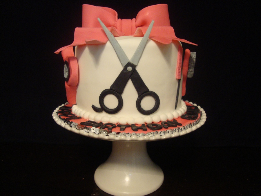 Hair Stylist Happy Birthday Cake