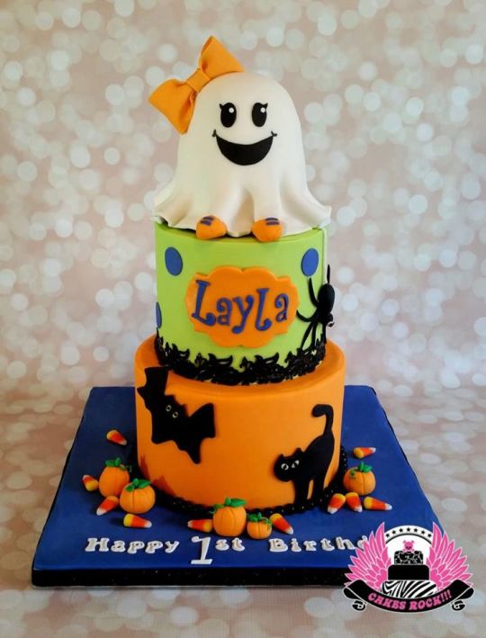 11 Photos of Ghost Halloween Birthday Cakes