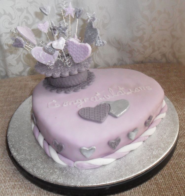 Hearts Engagement Cake