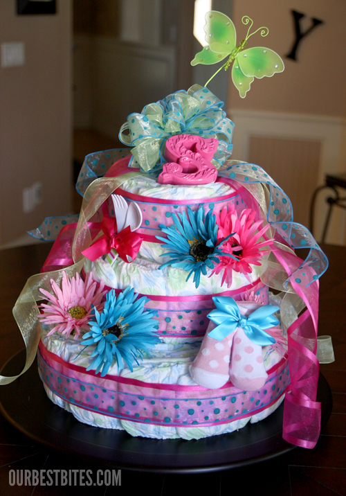 How to Make Baby Diaper Cakes