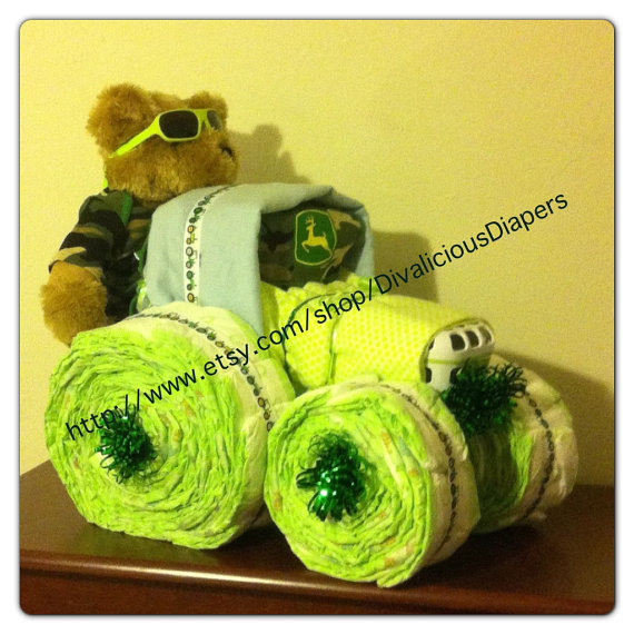 John Deere Tractor Diaper Cake