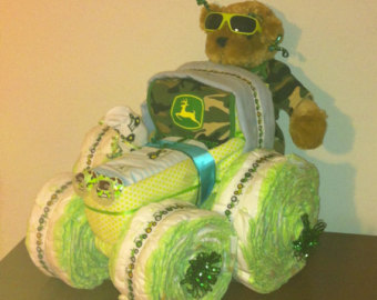 John Deere Tractor Diaper Cake