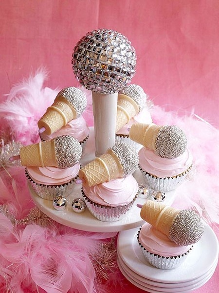 Karaoke Microphone Cupcakes