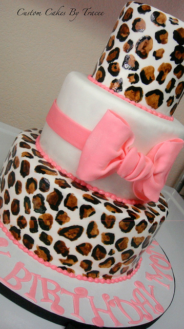 Leopard Print Birthday Cake