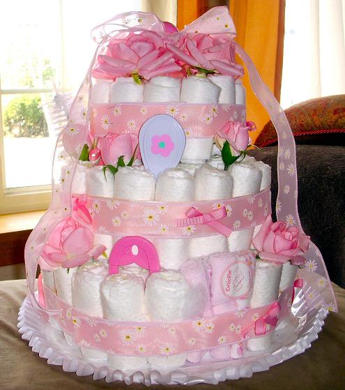 Make Baby Diaper Shower Cakes