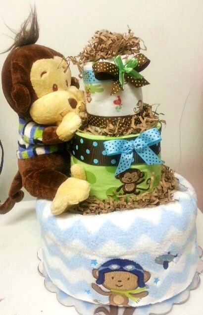 Monkey Diaper Cake