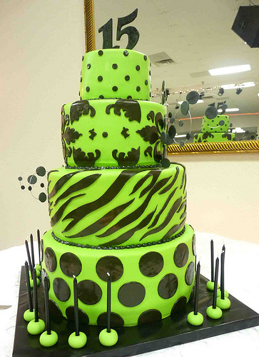 Neon Green Birthday Cake