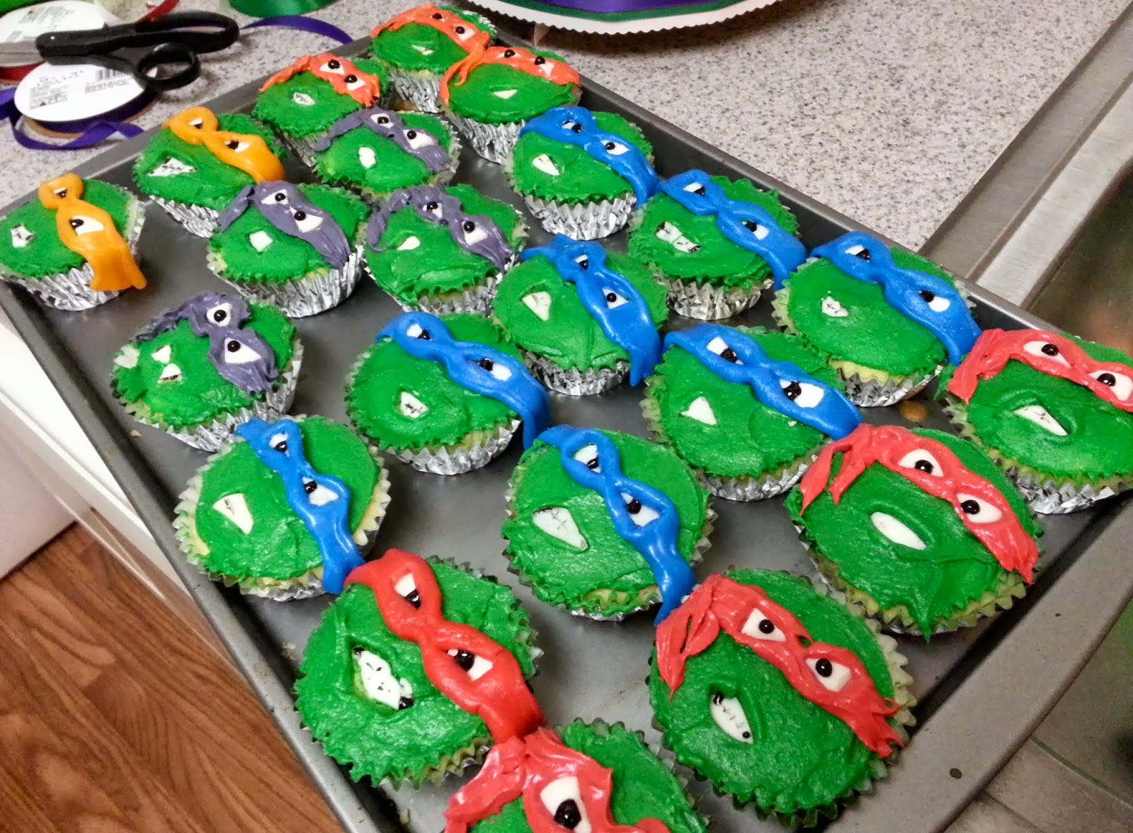 Ninja Turtle Birthday Cupcakes