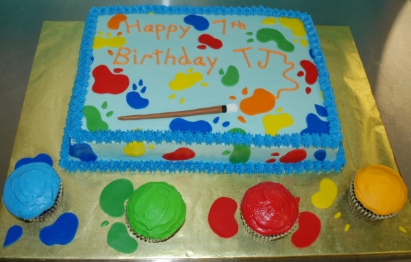 Paint Splatter Birthday Cake