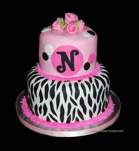 Pink Zebra Birthday Cake