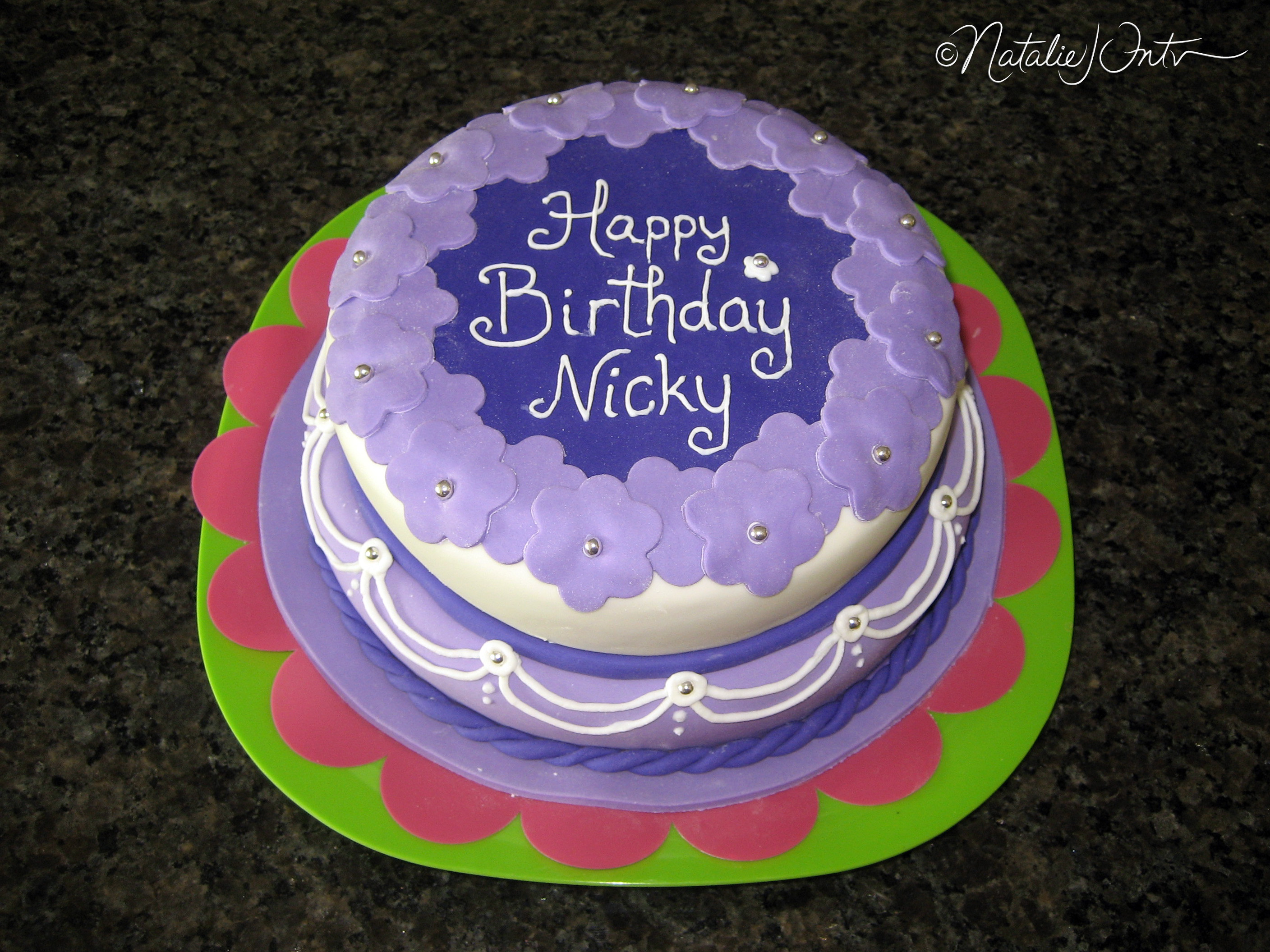 Pretty Purple Birthday Cake