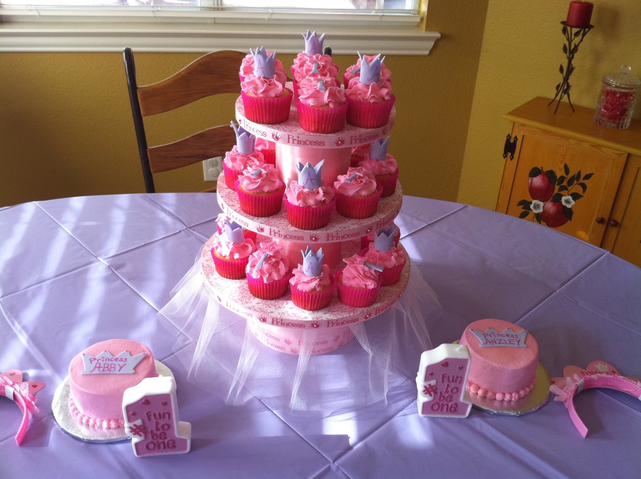 Princess First Birthday Cupcake Cake