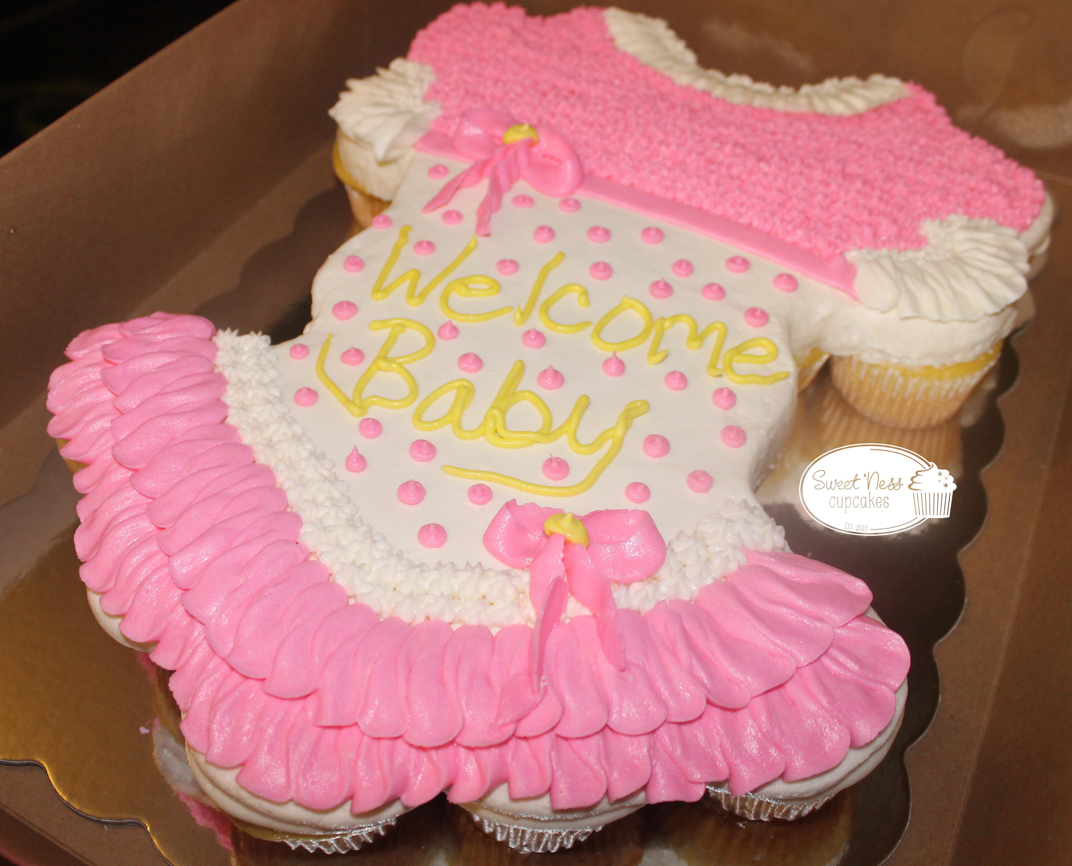 Pull Apart Cupcake Cake for Baby Girl Baby Shower