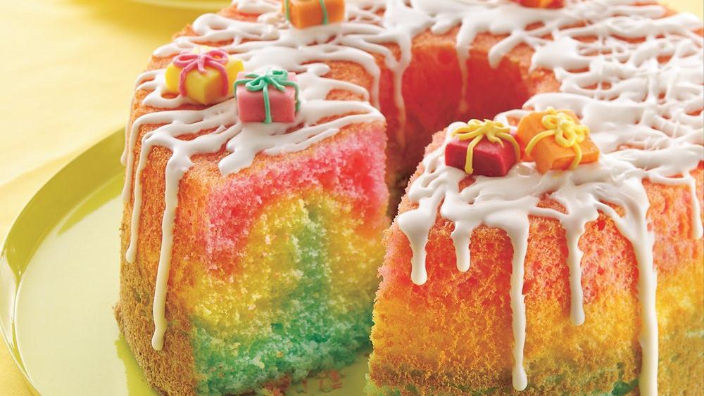 Rainbow Angel Food Cake