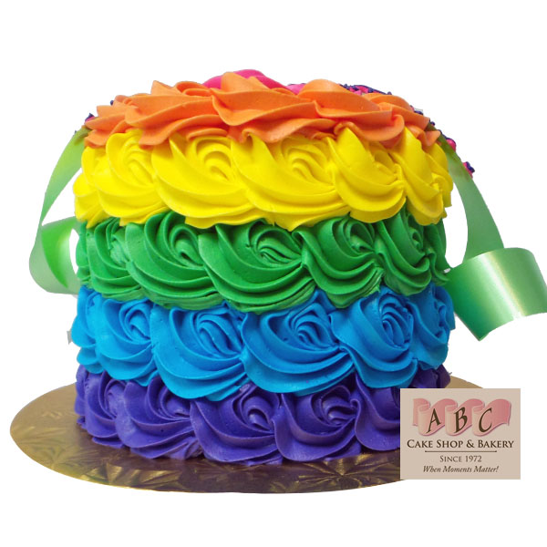 Rainbow Shaped Birthday Cake