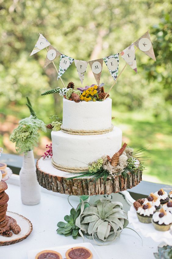 Rustic Themed Baby Shower Cake