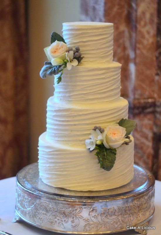 Simple Buttercream Wedding Cake