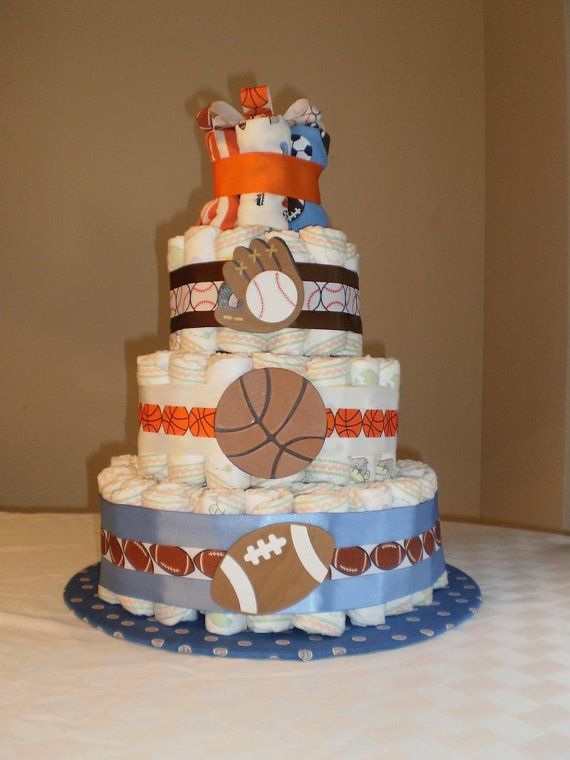 Sports Theme Baby Shower Diaper Cake