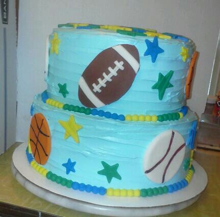 Sports Themed Baby Shower Cake