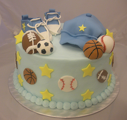 Sports Themed Baby Shower Cake