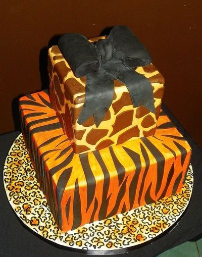 Tiger and Leopard Print Cake