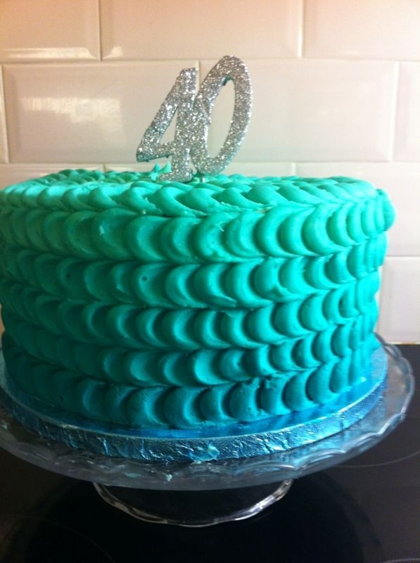 Turquoise Ombre Birthday Cake