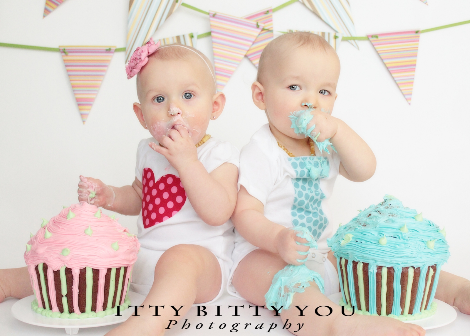 Twin Boys First Birthday Smash Cake