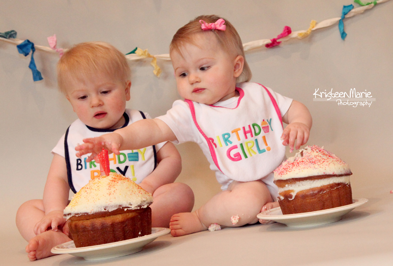 Twins Smash Cake Photography