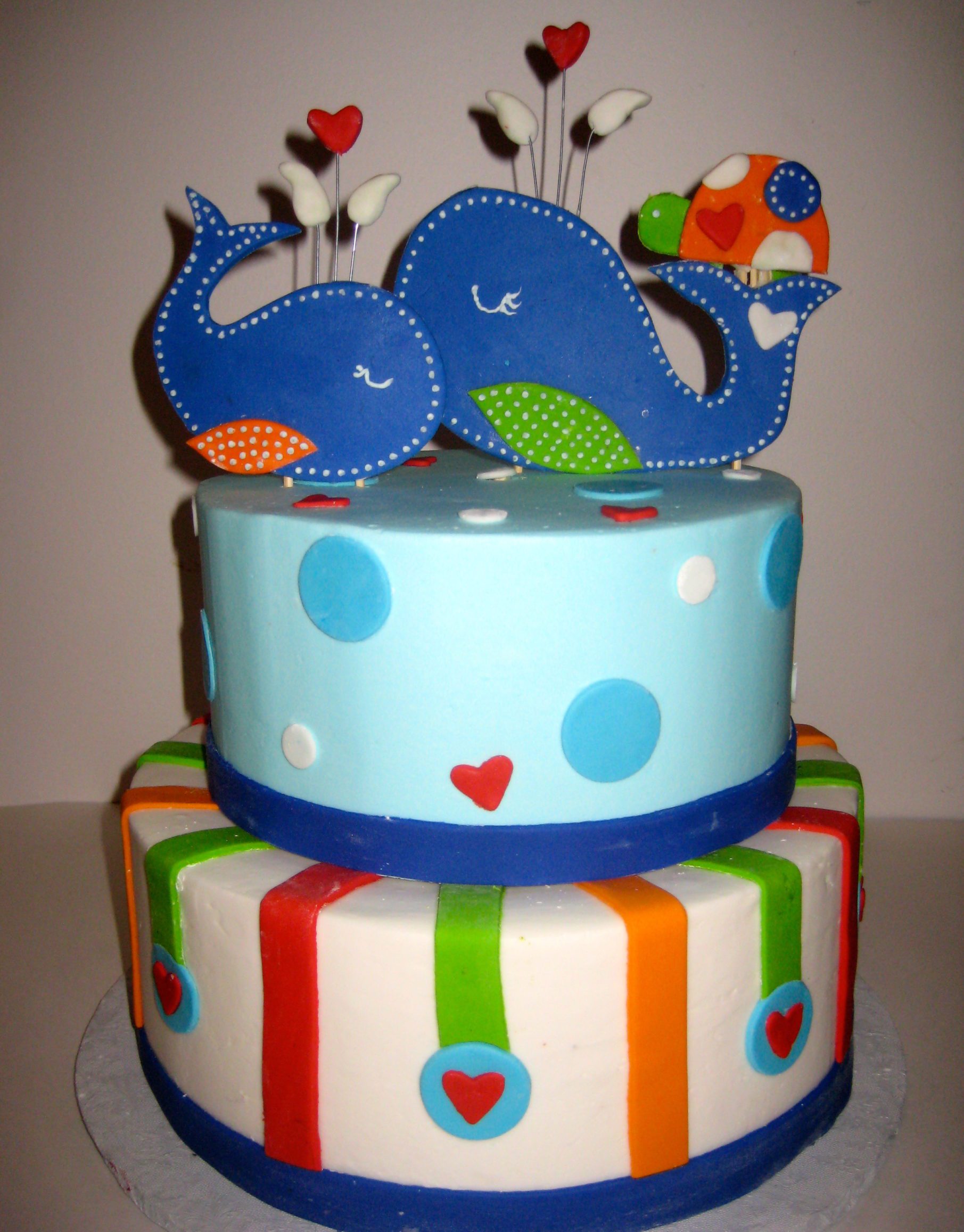 Whale Baby Shower Cake