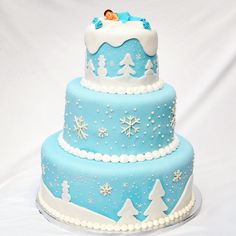 Winter Wonderland Baby Shower Cake