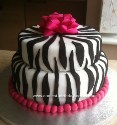 Zebra Print 18th Birthday Cake