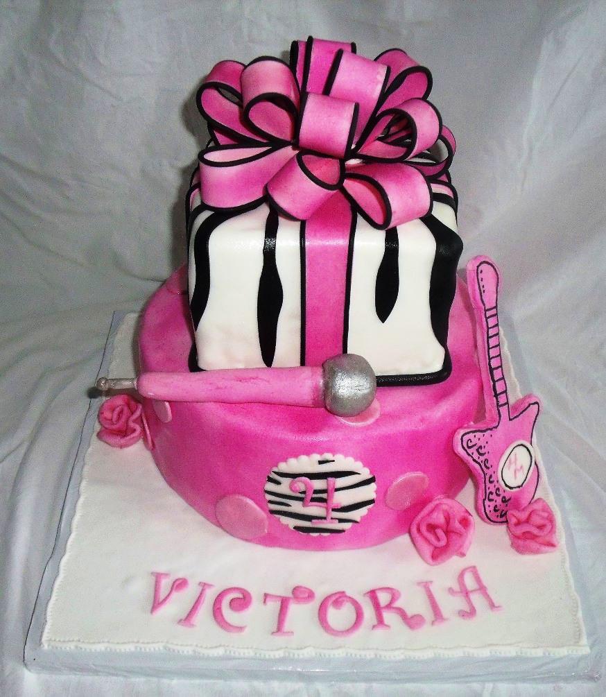 Zebra Print Birthday Cake