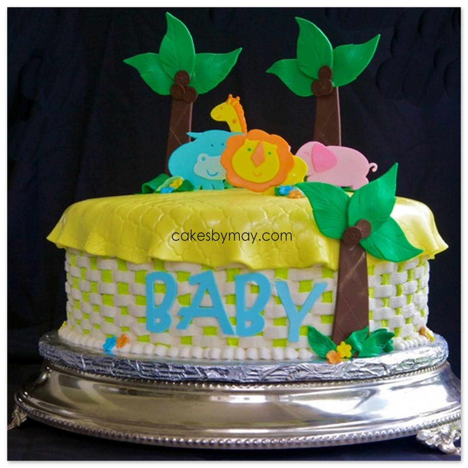 Zoo Animals Theme Baby Shower Cakes